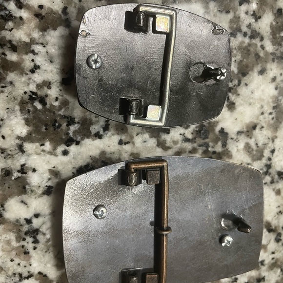 Vintage Style Decorative Buckle Set - Red and White Agate - Picture 3 of 7